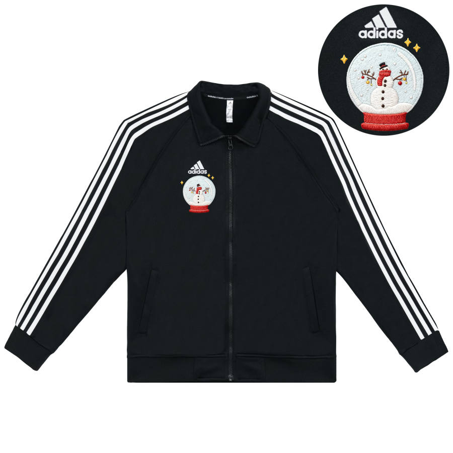 Adidas Adidas Jackets Unisex Black With White Stripes Stand Collar Moderate Other