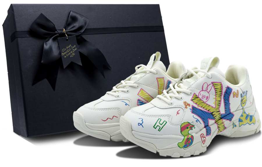 MLB Big Ball Chunky Synthetic Leather Cushioning Slip Resistant Abrasion Resistant Height Increasing Low top