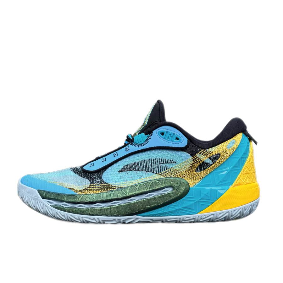 Anta Shock Wave 6 Slip Resistant Abrasion Resistant Low top Basketball Shoes Men's Blue