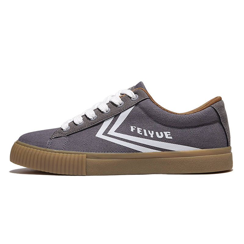 FEIYUE Slip-Resistant Abrasion-Resistant Low-top Canvas Shoes Men's Gray