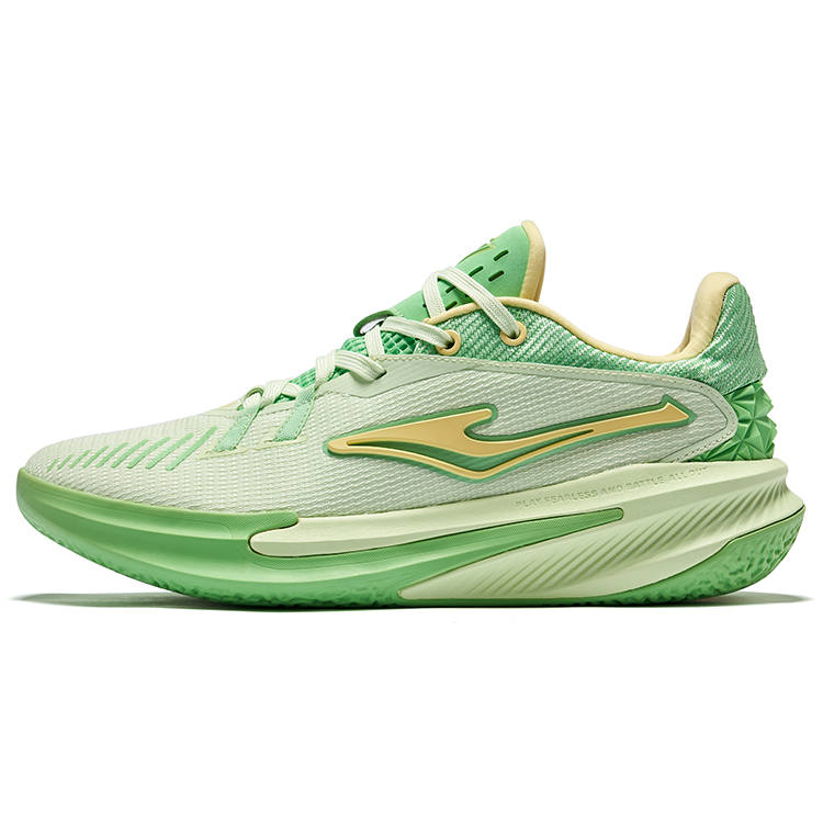 Erke Fearless 2.0 Basketball Shoes Men's Low Top European Teal Lime Green