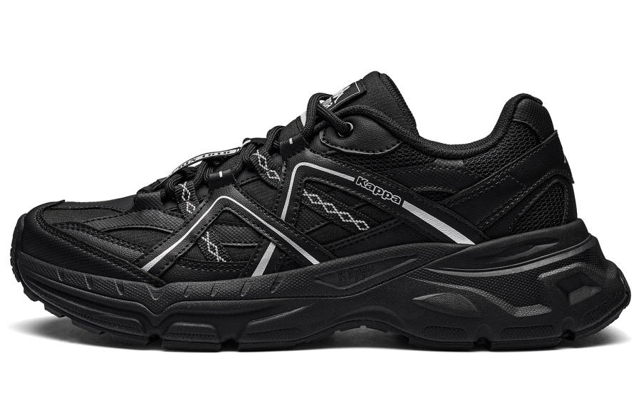 Kappa Venice Slip Resistant Abrasion Resistant Low top Chunky Sneakers Unisex Black