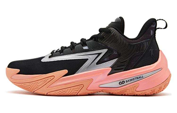 QIAODAN Thorn 7 TEAM Comfortable Round Toe Cushioning Slip Resistant Low top Basketball Shoes Men's Black