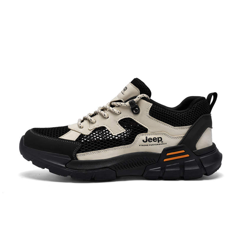Jeep Cushioning Low top Hiking Shoes Unisex Black Sand