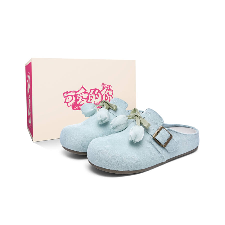 KEAIDENI Quiet Abrasion Resistant Slip Resistant Closed Toe Slippers Women's Cyan