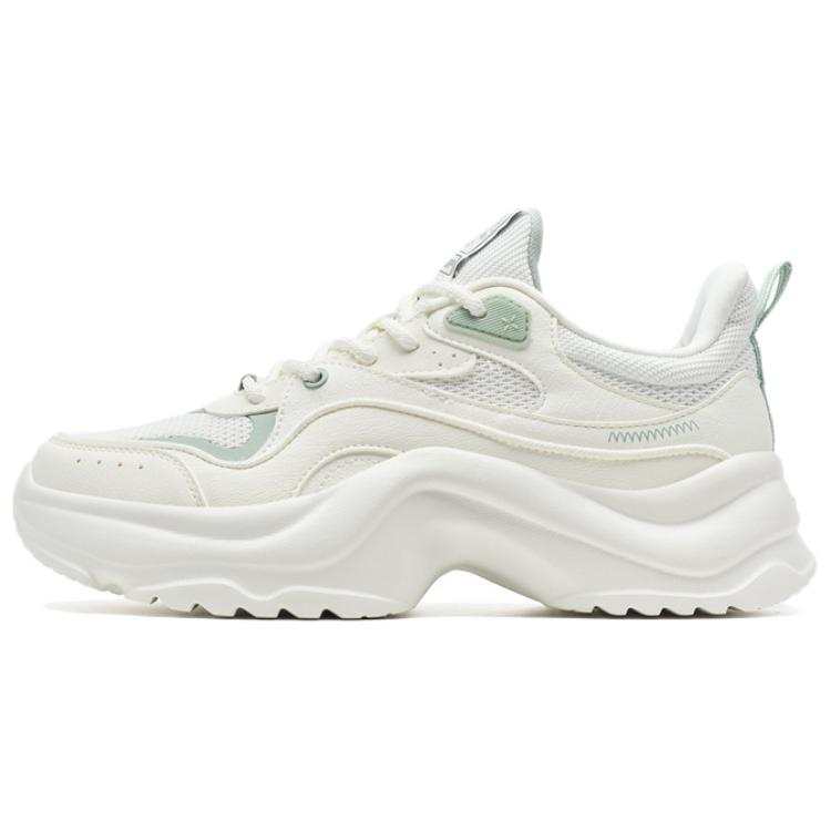 XTEP Marshmallow Abrasion Resistant Breathable Low top Chunky Sneakers Women's Beige