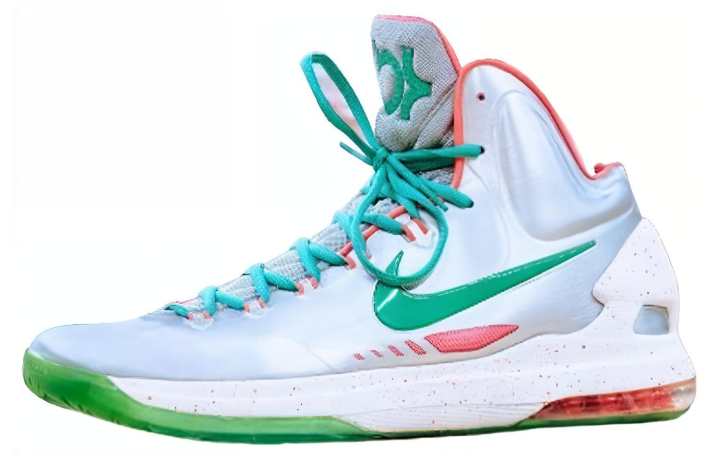 Nike Nike KD 5 Abrasion Resistant Low top Basketball Shoes Men's White Green Orange