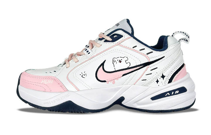 Nike Nike Air Monarch 4 Slip Resistant Slip Resistant Low top Chunky Sneakers Unisex Pink White