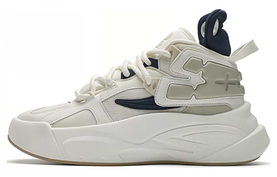 FILA FUSION THE MASH Comfortable Cushioning, Wear Resistant Low top Vintage Basketball Shoes Men's White