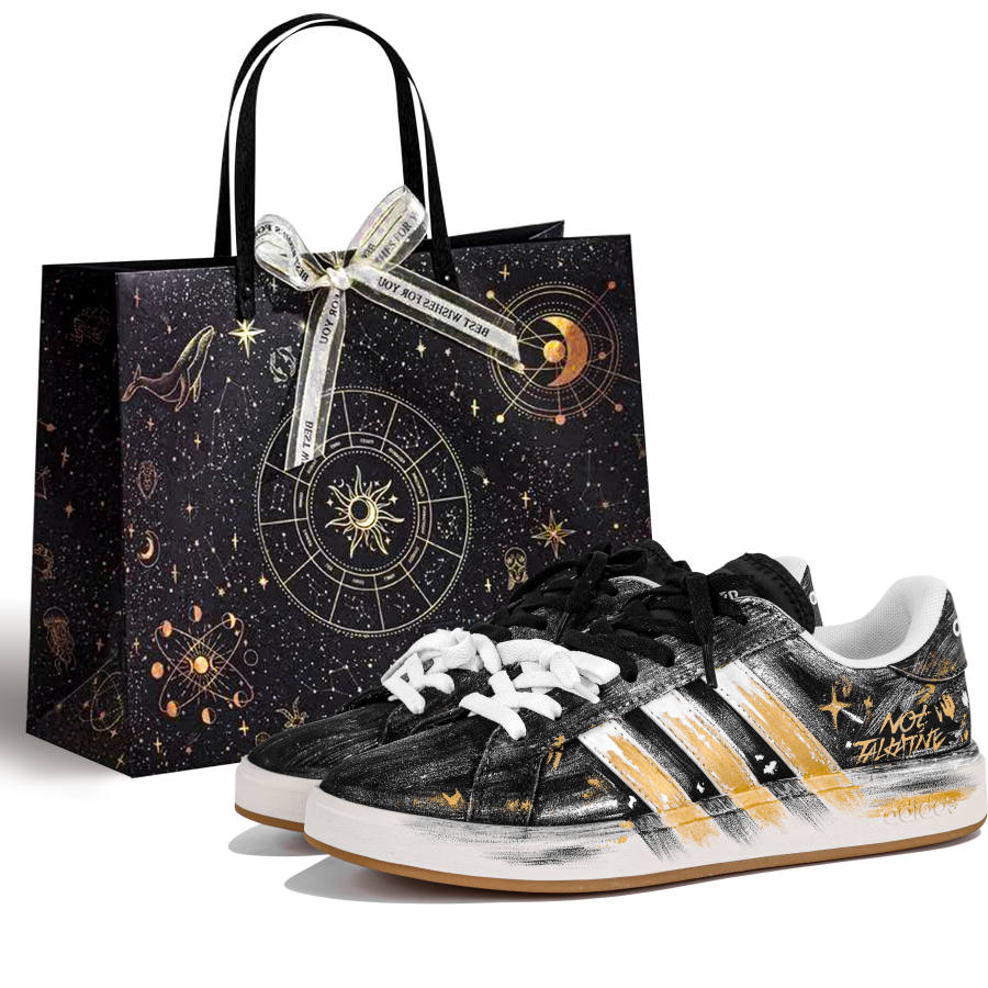 Adidas Adidas Grand Court Base 00s Ink Tide, Special Shoe Box, Gold Foil Distressed Bohemian High Street