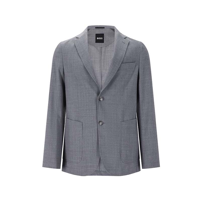 HUGO BOSS Business Suits Men's Gray Suit Collar Moderate Business Suit