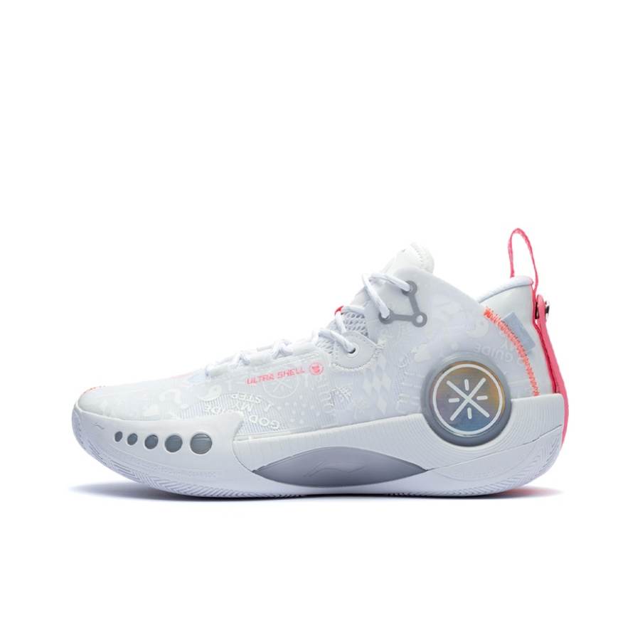 Li-Ning Li Ning Shadow 3 Cushioning Coverage Support Rebound Low top Basketball Shoes Men's Standard White