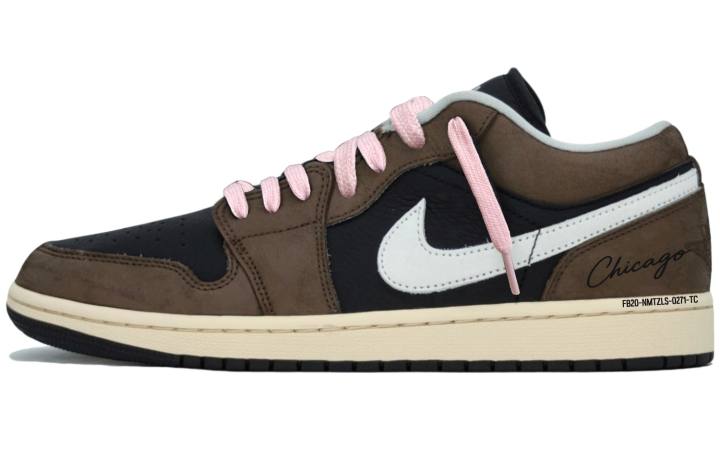 Jordan Jordan Air Jordan 1 Black Mocha Brown Abrasion Resistant Slip Resistant Abrasion Resistant Slip Resistant Low top