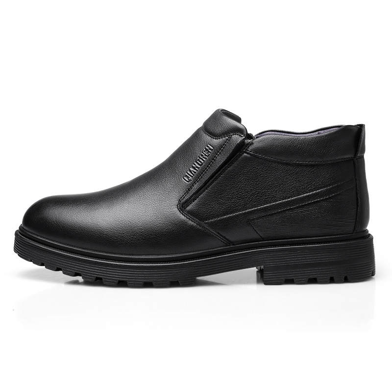 QIANGREN 3515 Winter Thermal Fleece Lined Insulated Shoes Genuine Leather Wool Business Formal Shoes
