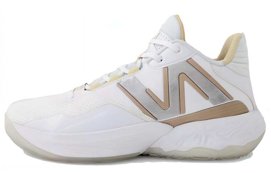 New Balance New Balance Two Wxy V4 Comfortable Round Toe Low top Basketball Shoes Unisex White Brown Silver