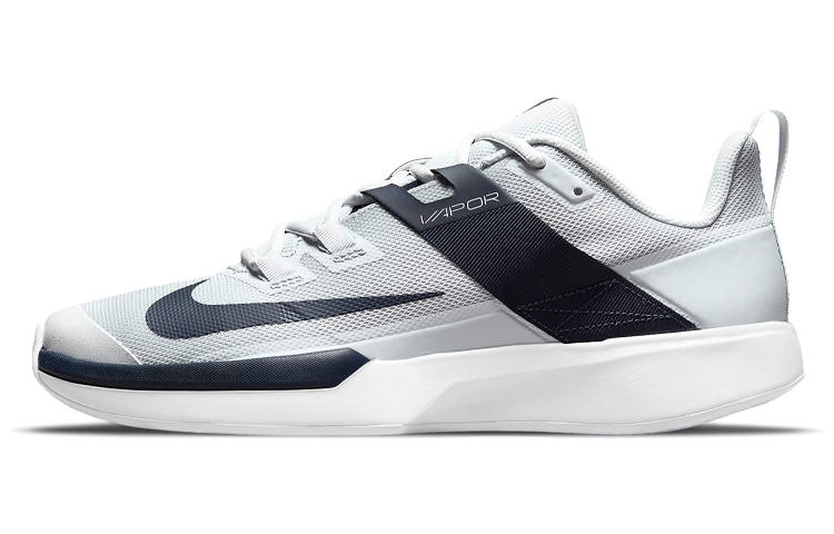 Nike Nike Court Vapor Tennis Shoes Men's Low Top Gray/Navy Blue
