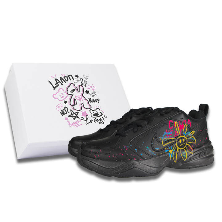 Nike Nike Air Monarch 4 Dazzling Sunflower Thermal Coverage Low top Chunky Sneakers Unisex Black