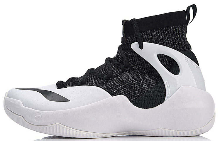 Li-Ning Li Ning SONIC 6 V2 Fabric Cushioning Slip Resistant Abrasion Resistant High top Basketball Shoes Men's Black White