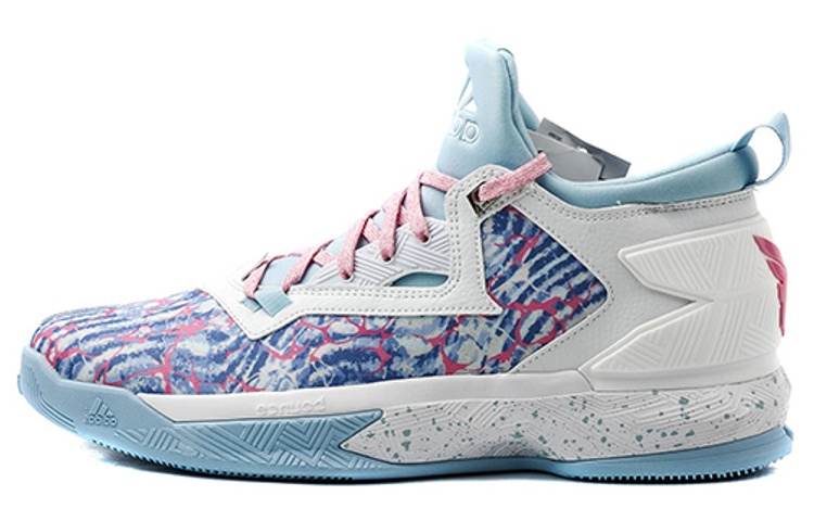 Adidas Adidas D Lillard 2 Slip Resistant Lightweight Non slip Lightweight Low top Basketball Shoes Men's Gray White