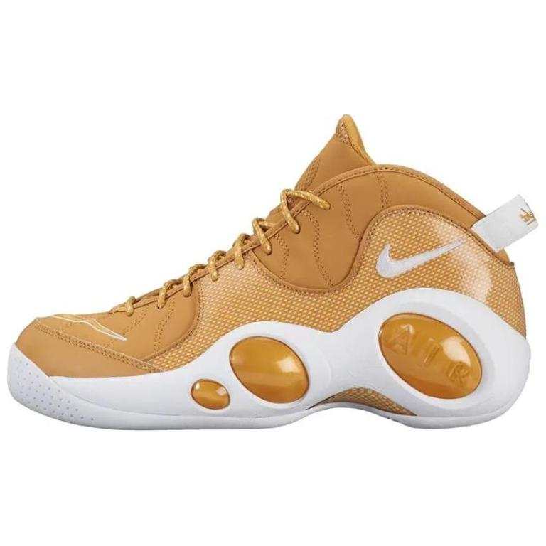 Nike Nike Zoom Flight 95 Slip Resistant Abrasion Resistant Mid top Basketball Shoes Unisex Orange White