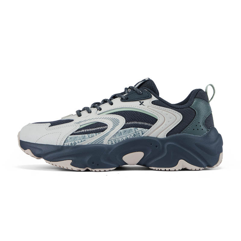 XTEP XTEP Shanhai Collection Mesh, Textile, Synthetic Leather Cushioning Coverage Slip Resistant Low top Chunky Sneakers