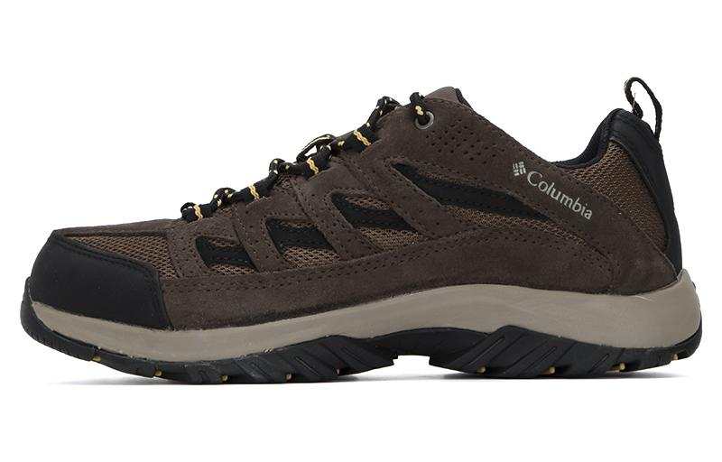 Columbia Crestwood Textile, Synthetic Leather Slip Resistant Abrasion Resistant Low top Outdoor Shoes Men's Brown Black