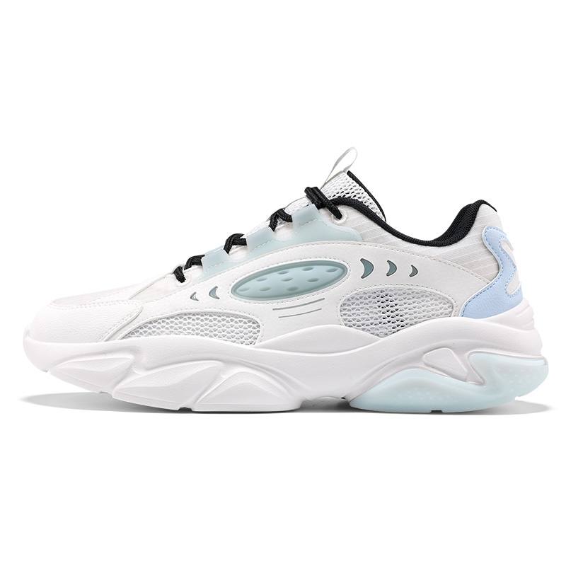 361° Yunshu Slip Resistant, Breathable, Lightweight Low top Chunky Sneakers Men's White Gray Blue