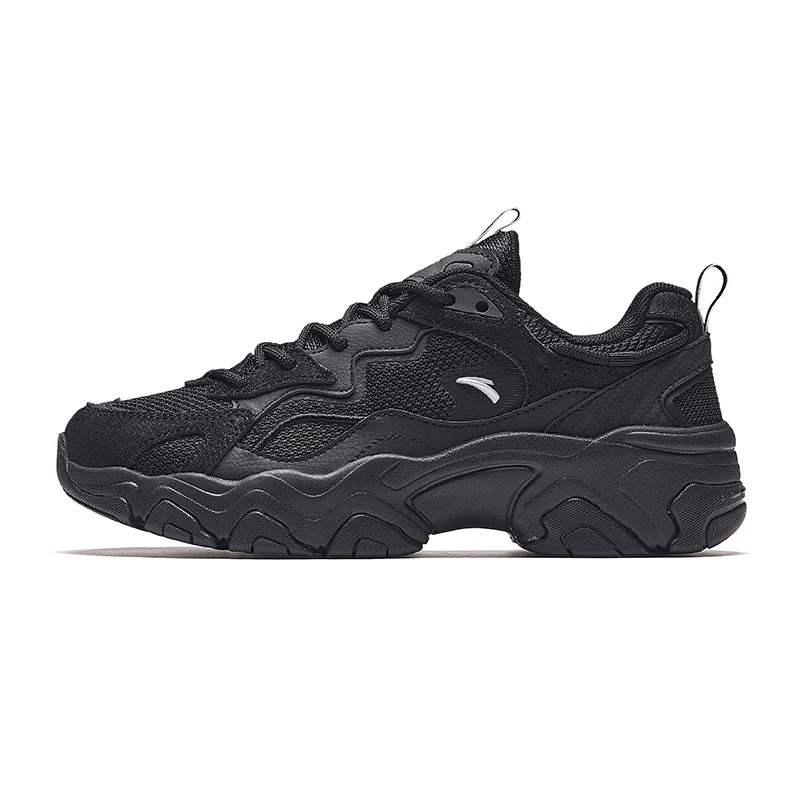 ANTA SUPERSTORE CHAOJIANTA Meteorite Slip Resistant Abrasion Resistant Low top Chunky Sneakers Women's Black