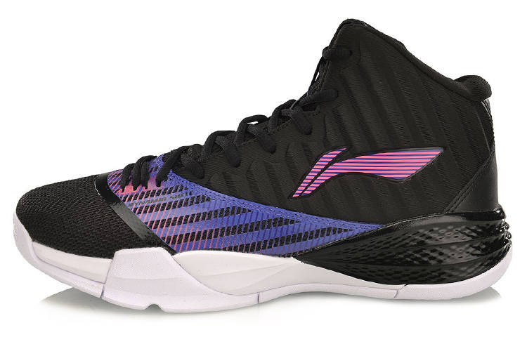 Li-Ning Li Ning BADFIVE Vintage Basketball Shoes Men's High Top Black/Blue/Pink