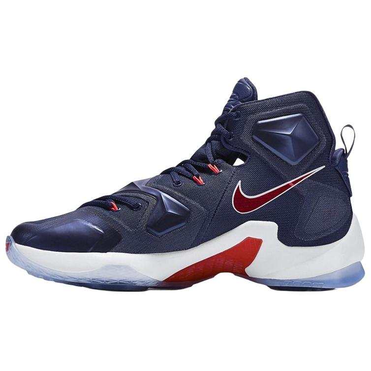Nike Nike Lebron 13 Slip Resistant Abrasion Resistant High top Basketball Shoes Men's Marine Blue