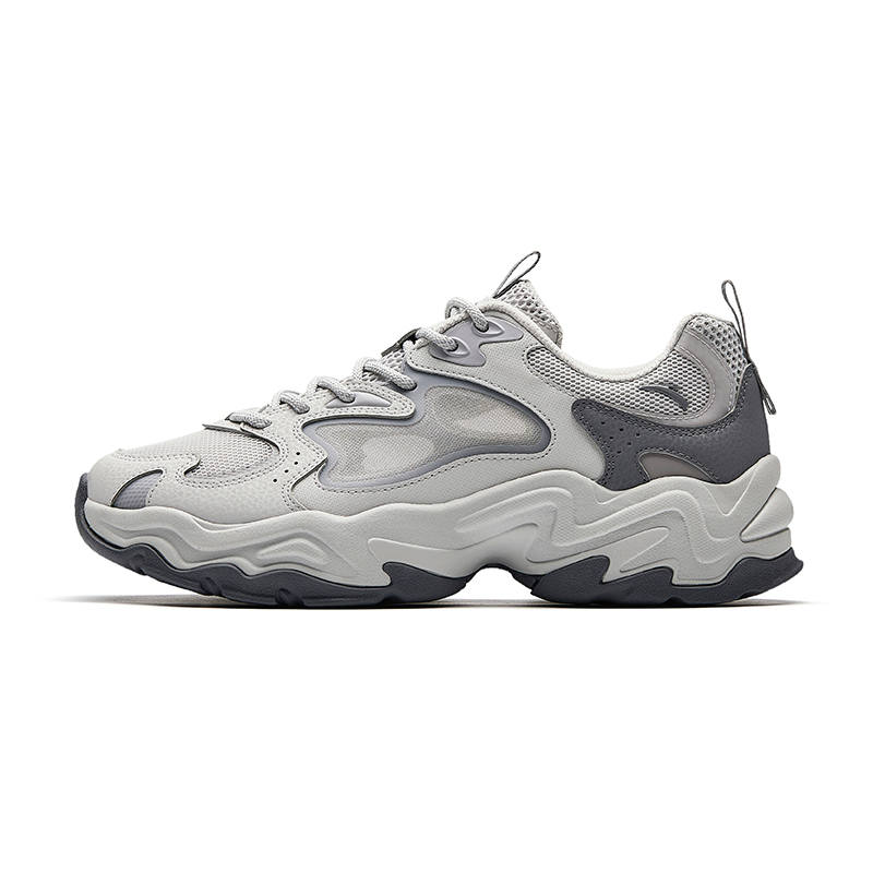 Anta Life Collection Slip Resistant Abrasion Resistant Low top Chunky Sneakers Men's Gray