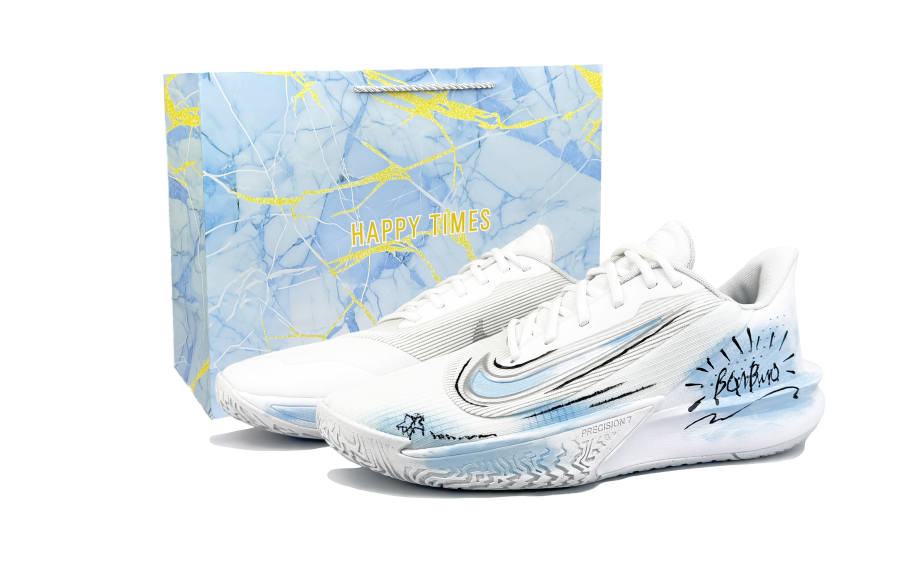 Nike Nike Precision 7 Abrasion Resistant Low top Basketball Shoes Men's Blue White