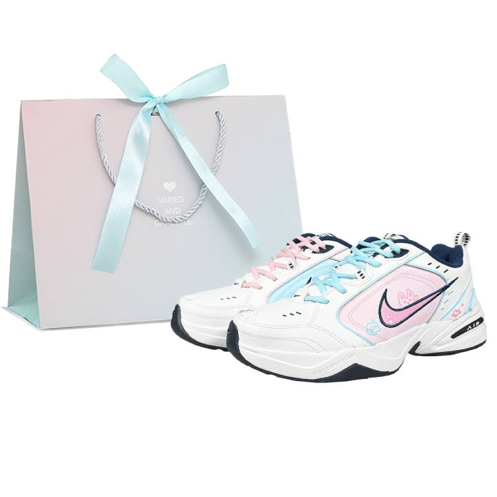 Nike Nike Air Monarch 4 Slip Resistant Low top Chunky Sneakers Unisex Blue Pink