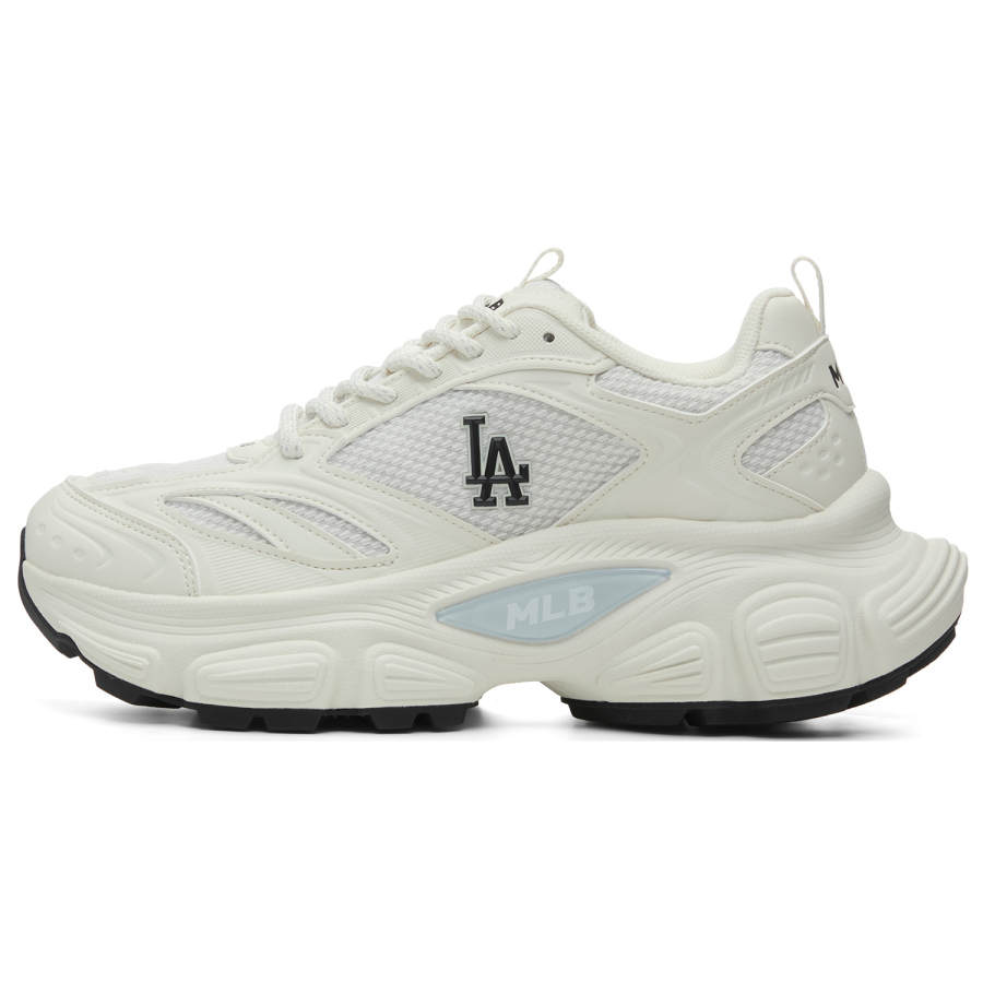 MLB Los Angeles Dodgers Textile, Synthetic Leather Low top Chunky Sneakers Unisex Ecru