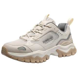 TOREAD Slip Resistant Abrasion Resistant Low top Hiking Shoes Men's Ecru