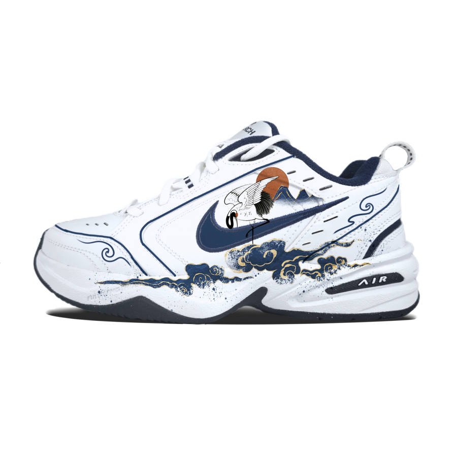 Nike Nike Air Monarch 4 Cloud Crane Nine Heavens Abrasion Resistant Chunky Sneakers Unisex White