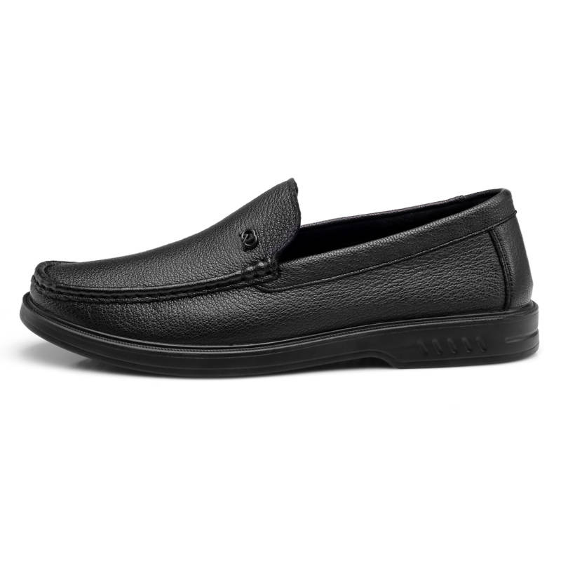 QIANGREN 3515 Sheepskin Men's Casual Shoes Men's Black