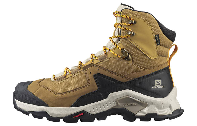 SALOMON Quest Element Quest Element Gore Tex Comfortable Abrasion Resistant High top Outdoor Shoes Men's Black Yellow