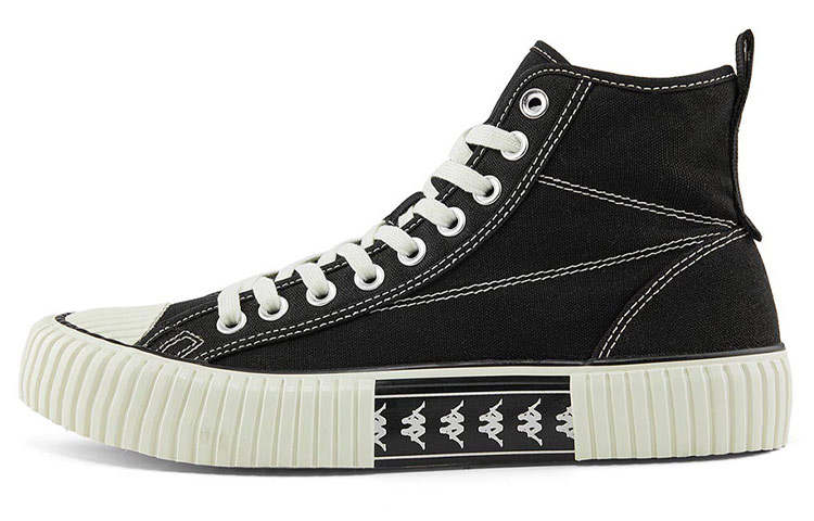 Kappa Slip Resistant Abrasion Resistant Slip Resistant Abrasion Resistant High top Canvas Shoes Unisex Black