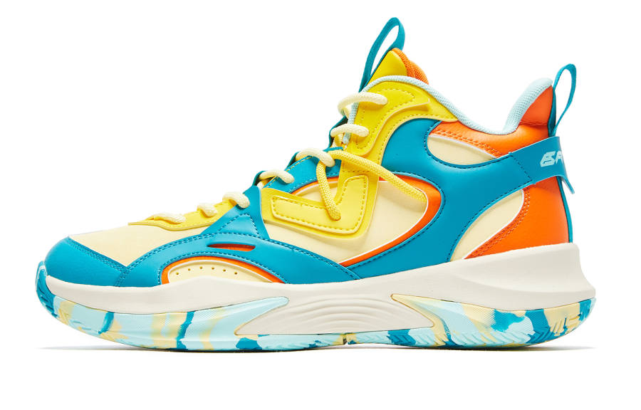QIAODAN EVA Slip Resistant Abrasion Resistant High top Basketball Shoes Men's Ice Sand Yellow