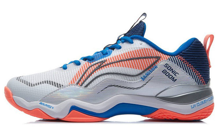 Li-Ning LINING Sonic Boom EG 3.0 Men's Professional Badminton Shoes - White/Light Orange