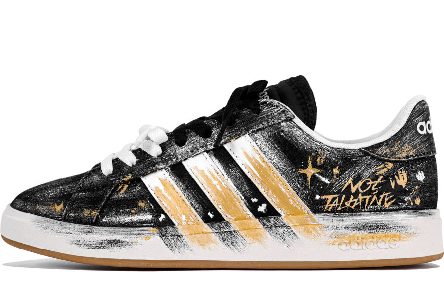 Adidas Adidas Grand Court Base 00s Ink Stain Trend Abrasion Resistant Abrasion Resistant Low top Skateboard Shoes Unisex