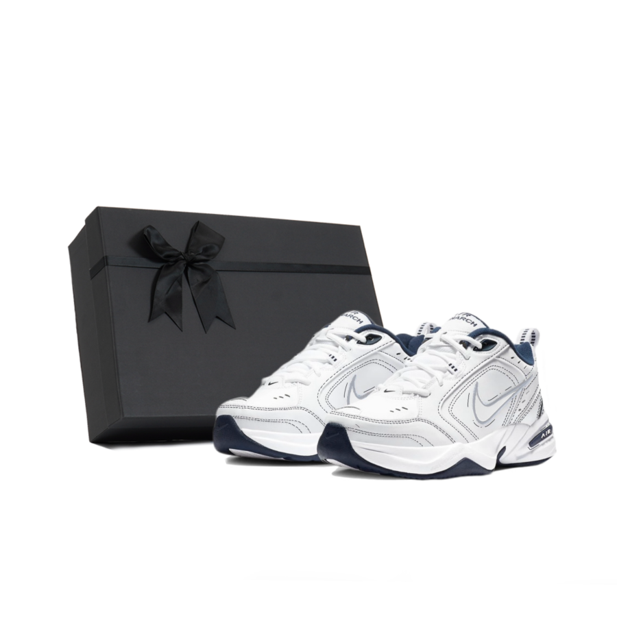 Nike Nike Air Monarch 4 Slip Resistant, Abrasion Resistant, Height Increasing Low top Chunky Sneakers Unisex White Blue