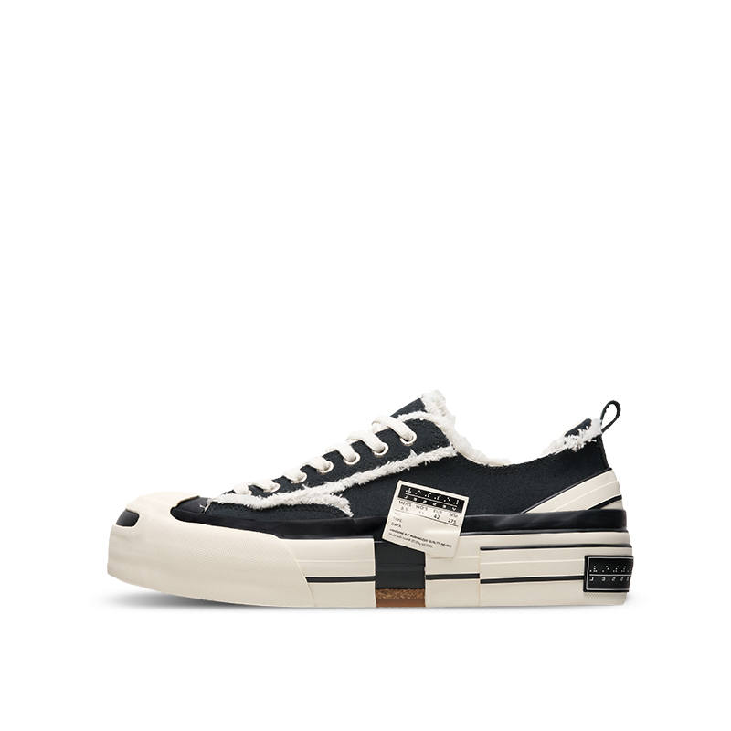 XVESSEL VESSEL Classic Open Ended Smile Low top Canvas Shoes Unisex Beige Black