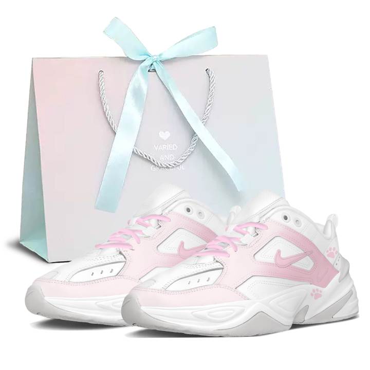 Nike Nike M2K Tekno Sweetheart Cat Cushioning Abrasion Resistant Height Increasing Low top Chunky Sneakers Women's Pink