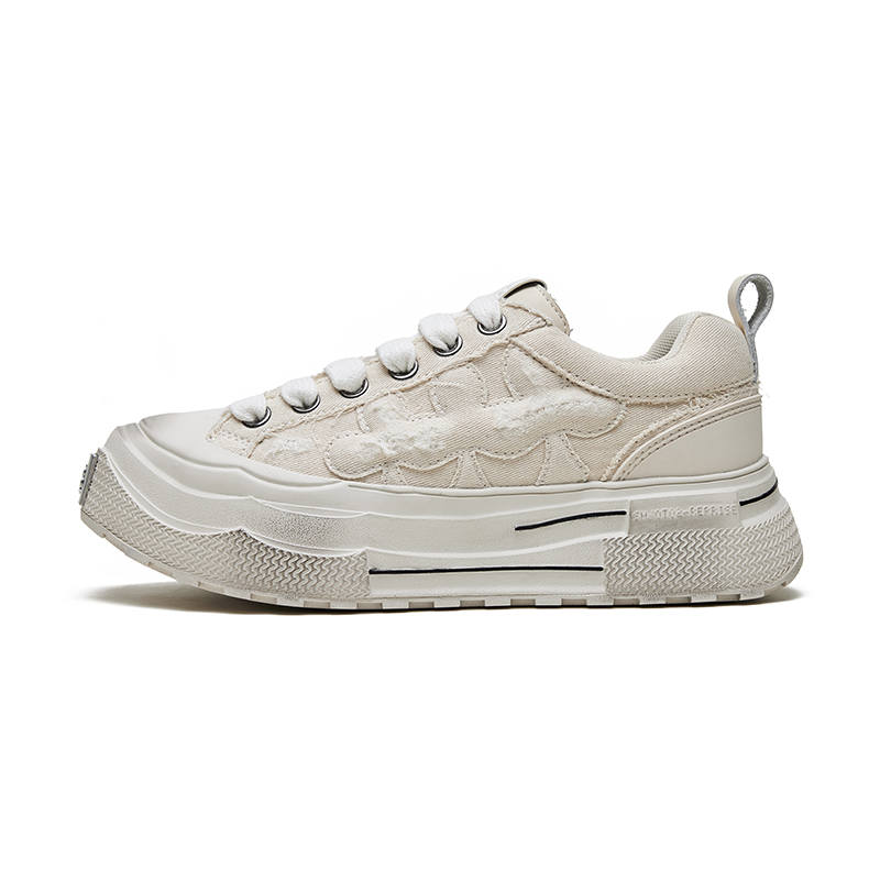 SHOOT BRAND Reprise Slip Resistant Abrasion Resistant Low top Canvas Shoes Unisex White