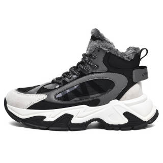 VAKY Slip Resistant, Abrasion Resistant, Thermal Mid top Snow Boots Men's White Black