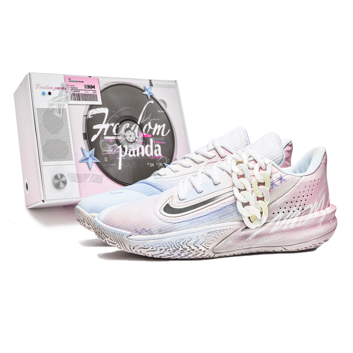 Nike Nike Precision 7 Freedom Panda, Box, Holiday Flight Cushioning Slip Resistant Low top Basketball Shoes Unisex Pink Blue