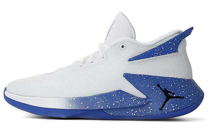 Jordan Jordan Fly Lockdown PFX Cushioning Slip Resistant Mid top Basketball Shoes Men's White Blue
