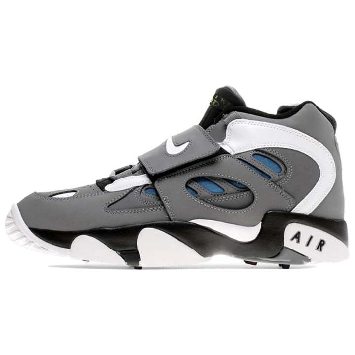 Nike Nike Air Diamond Turf 2 Abrasion Resistant Mid top Basketball Shoes Men's Gray Blue White